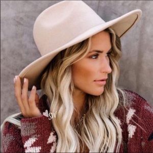 Boho Beige Cowgirl Chic Wool Hat, Cowboy
